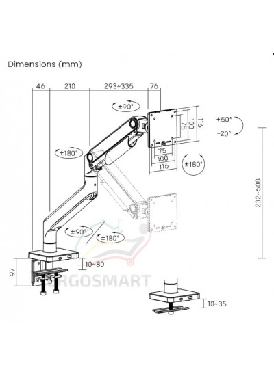 Ergosmart Heavy-Duty Spark кронштейн для монитора  