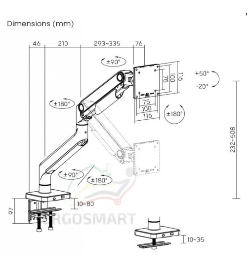 Ergosmart Heavy-Duty Spark кронштейн для монитора  