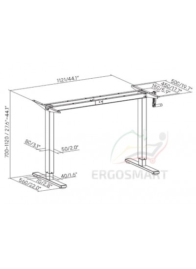 Ergosmart Manual Desk Light стол с ручной регулировкой 